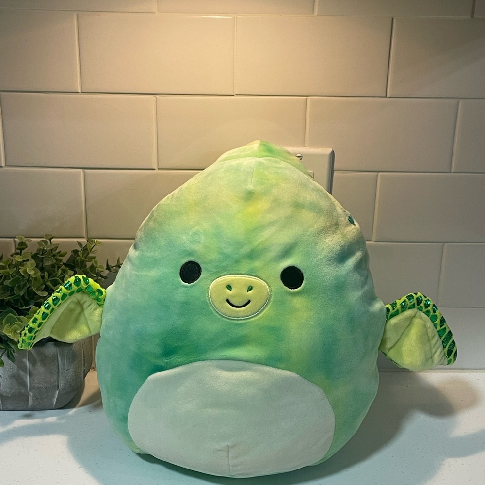 Squishmallows Fletcher the Pterodactyl Green and Yellow Plush 11”